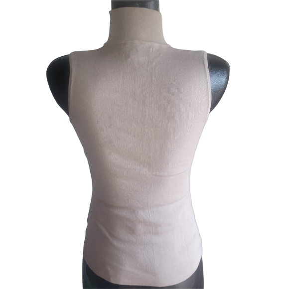 Guess Tan Colored Sleeveless High Neck Top L - Picture 5 of 6